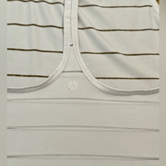 Athleta Stripe Mesh High Neck Chi Tank - Picture 3 of 6